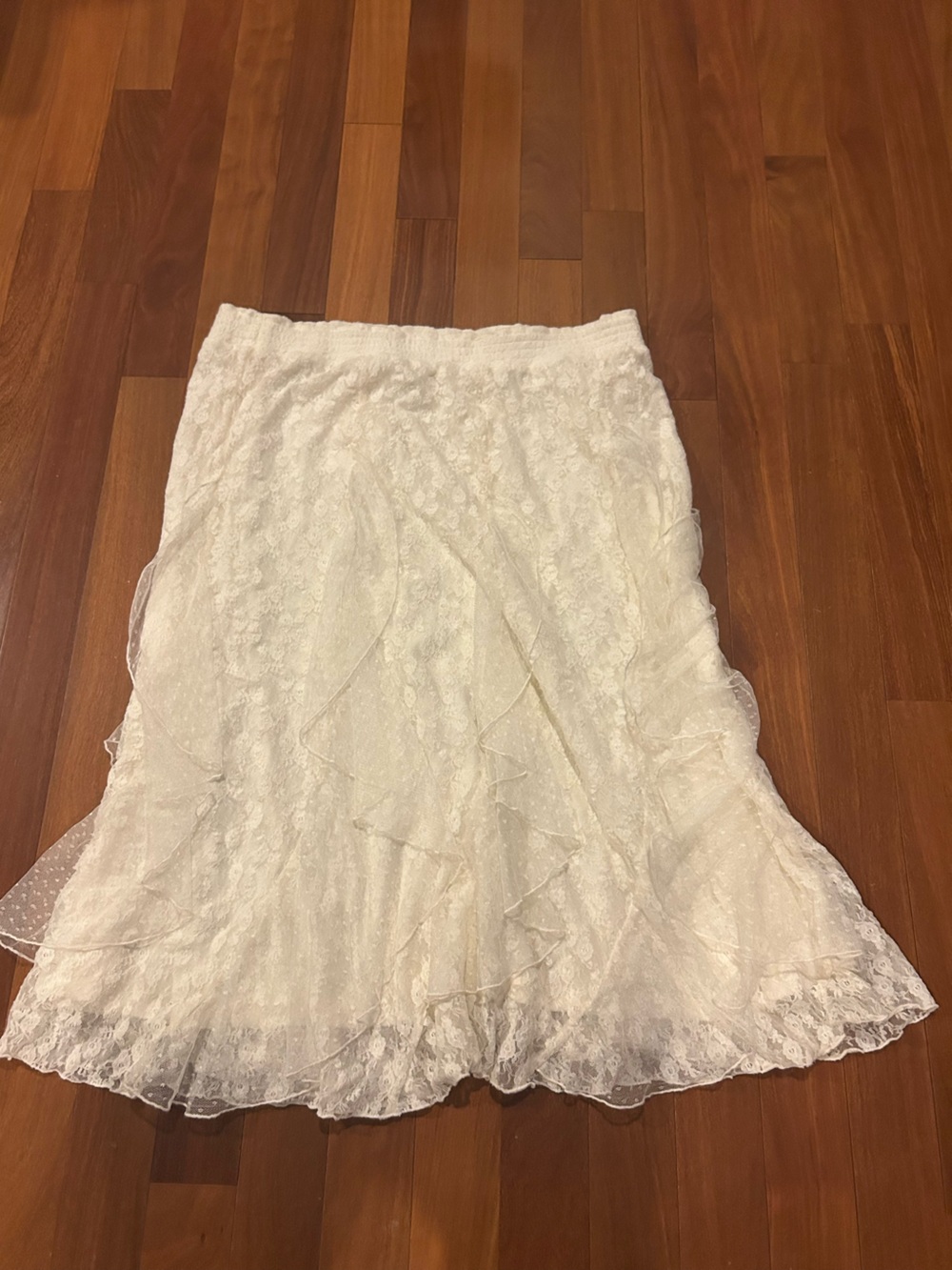 Lucky Brand Cream Lace A-Line Midi Skirt size XXL